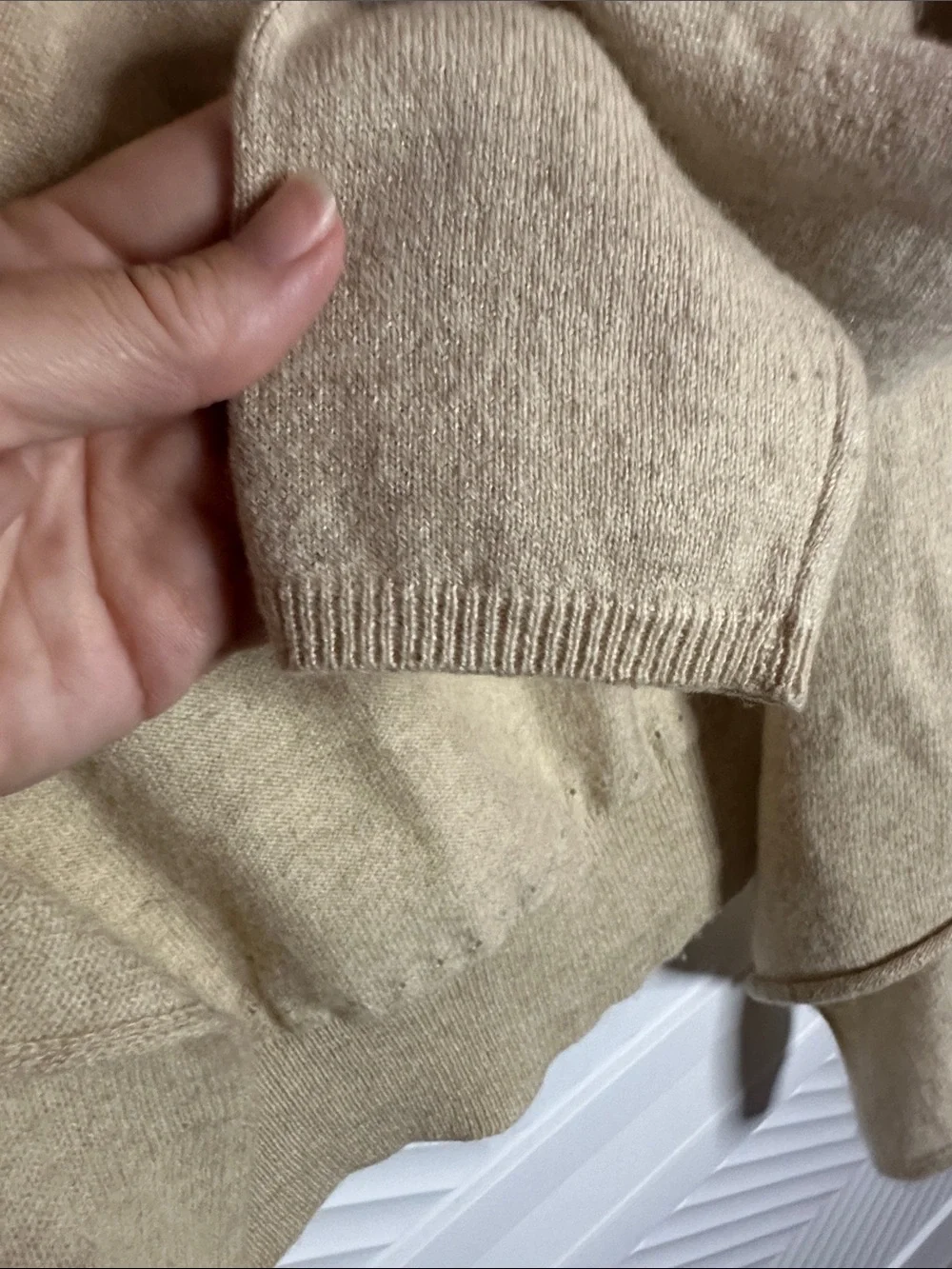 Banana Republic Beige Open-Front Draped Cardigan 100% Cashmere